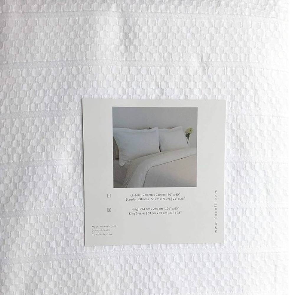 Classic White Textured Honeycomb Duvet Cover